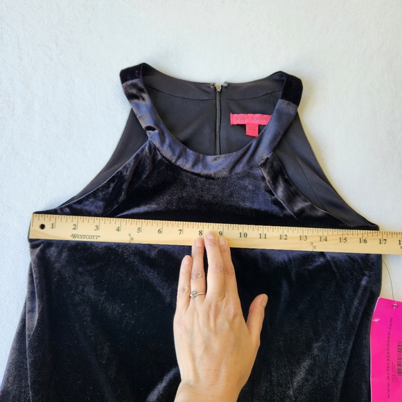 Betsey Johnson Whimsigoth Black Velvet Trapeze Swing Dress Sexy Party New Size 8 - Picture 15 of 16